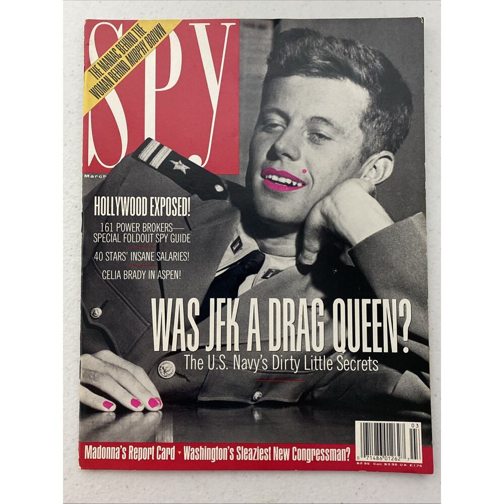 VTG Spy Magazine March 1993 Hollywood Exposed JFK Drag Queen Navy’s‎ Secrets